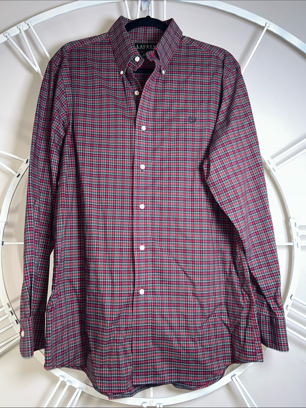 Lauren Ralph Lauren Red and Green Plaid Button-Down Shirt